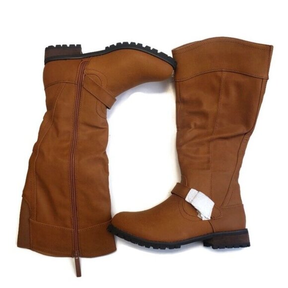 Daily Shoes Single Buckle Military Combat Boots Womens Size 6 Side Zipper Tan - Picture 5 of 5